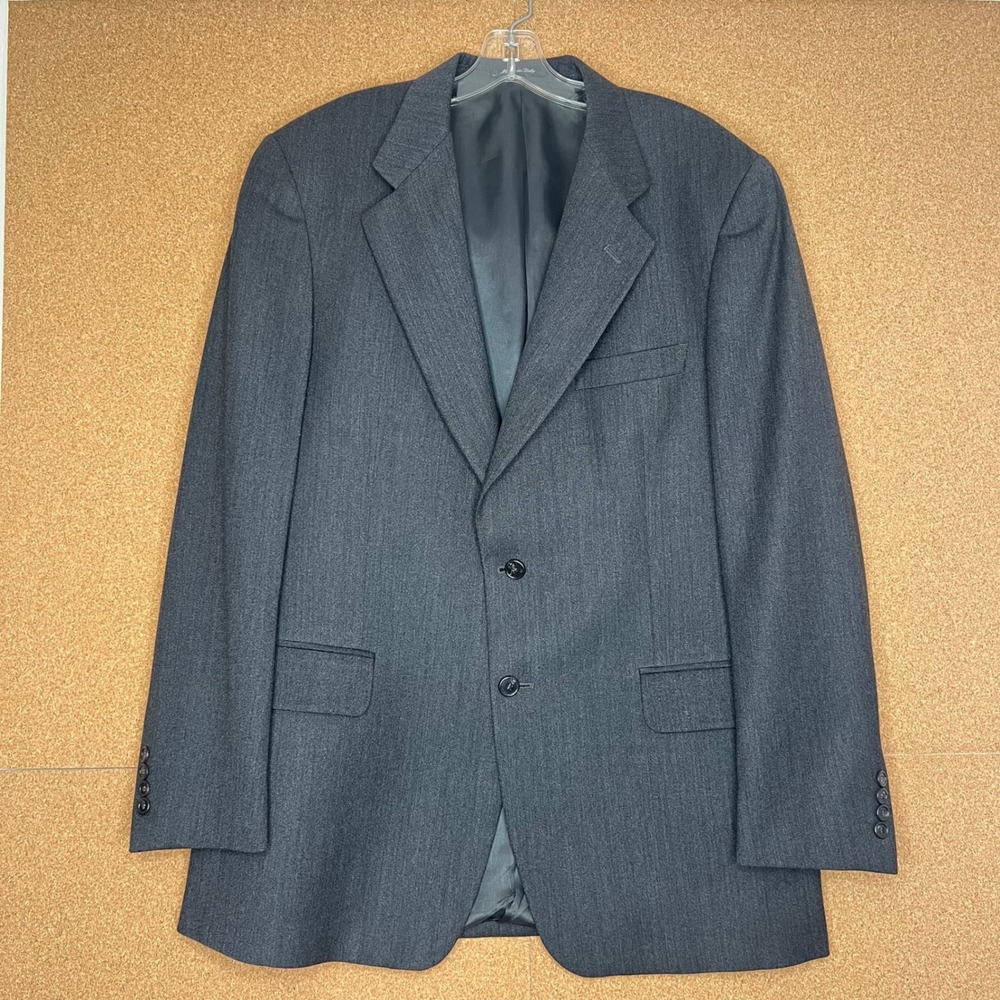 Men's Grey Blazer super 100‎ wool Sport Coat Two Button Vito Rufolo 42R